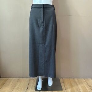 Abercrombie & Fitch Women's XL Mid Rise Tailored Back-Slit Maxi Skirt Grey